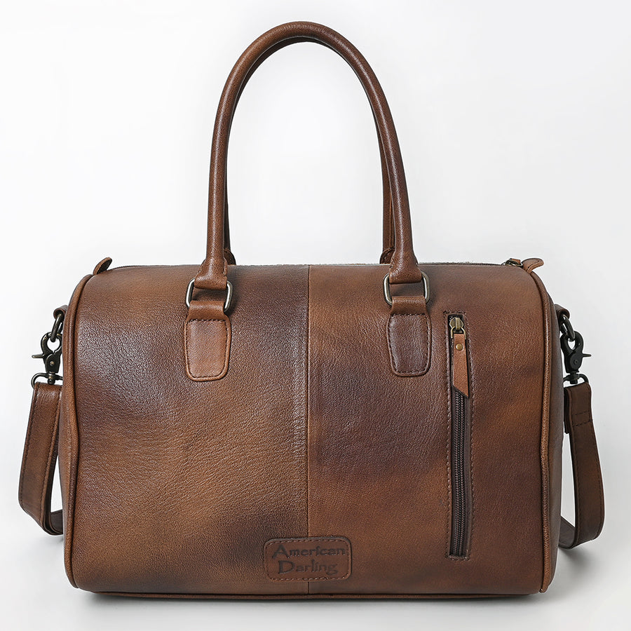 American Darling Western Leather Crocodile Embossed Speedy Bag | Premium Genuine Leather Travel Duffel Bag