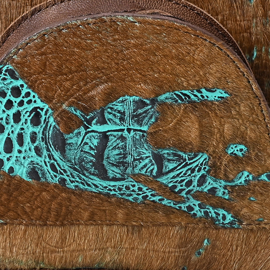American Darling Western Backpack Bag Handcrafted from Crocodile Embossed Genuine Leather | Buckstitch Detail & YKK Zipper
