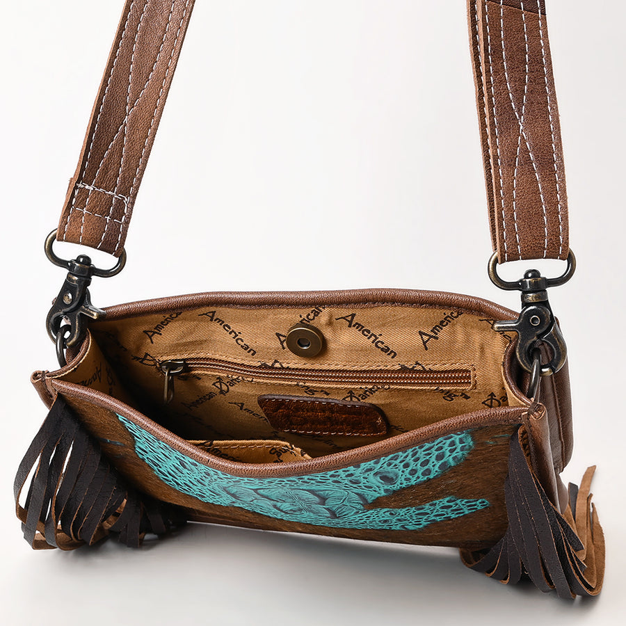 American Darling Cross Body Crocodile Embossed Full Grain Genuine Leather Western Women Bag Handbag Purse Crossbody for Cute