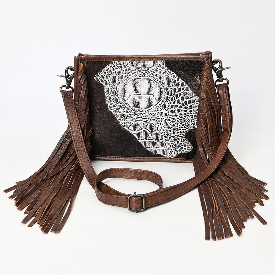 American Darling Cross Body Crocodile Embossed Full Grain Genuine Leather Western Women Bag Handbag Purse Crossbody for Cute