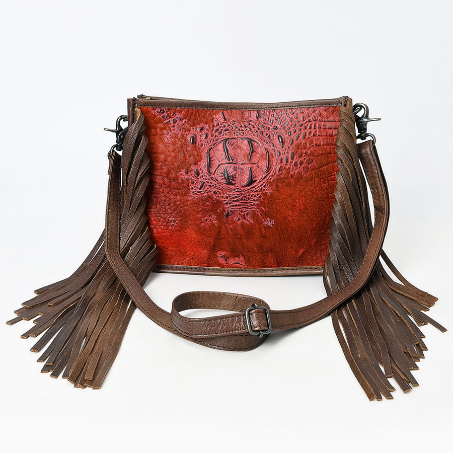 American Darling Cross Body Crocodile Embossed Full Grain Genuine Leather Western Women Bag Handbag Purse Crossbody for Cute