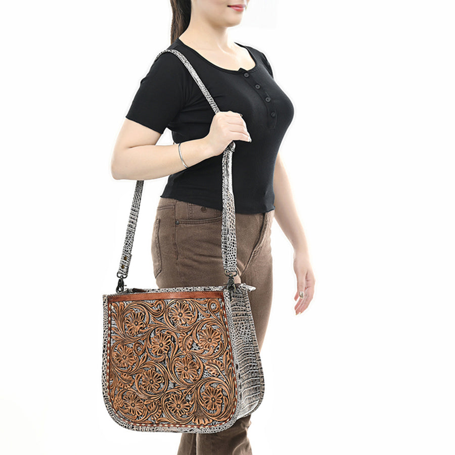 American Darling Large Crossbody Hand Tooled Genuine Leather Women Bag Western Handbag Purse | for Cute