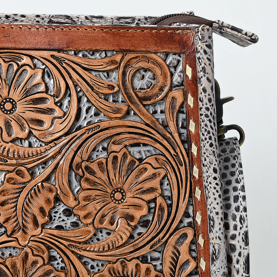 American Darling Large Crossbody Hand Tooled Genuine Leather Women Bag Western Handbag Purse | for Cute