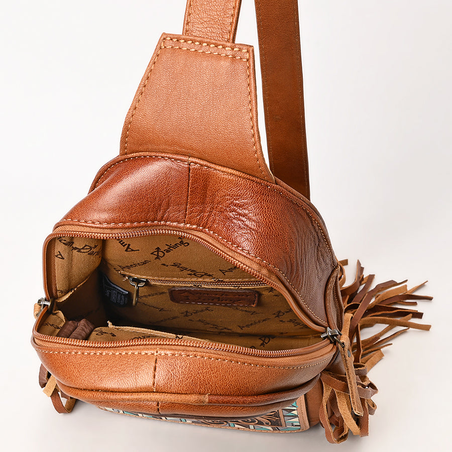 American Darling Sling Hand Tooled Genuine Leather Women Bag Western Handbag Purse| | for
