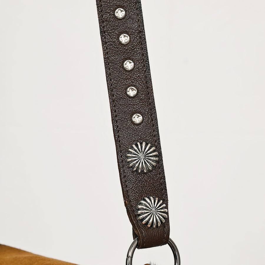 American Darling Messenger Bag Western Hair-On Cowhide Genuine Leather Handcrafted Crossbody Purse with Fringes and YKK Zipper