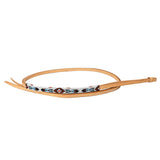 5 Ft Hilason Western Horse Beautiful Beaded Overlay American Leather Whip Tan