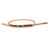 5 Ft Hilason Western Horse Beautiful Beaded Overlay American Leather Whip Tan