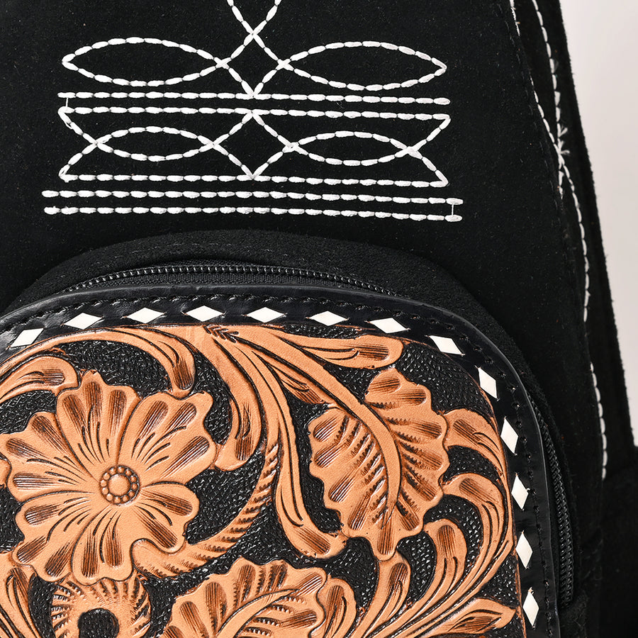 American Darling Sling Hand Tooled Genuine Leather Suede bag | Fanny Pack for Women