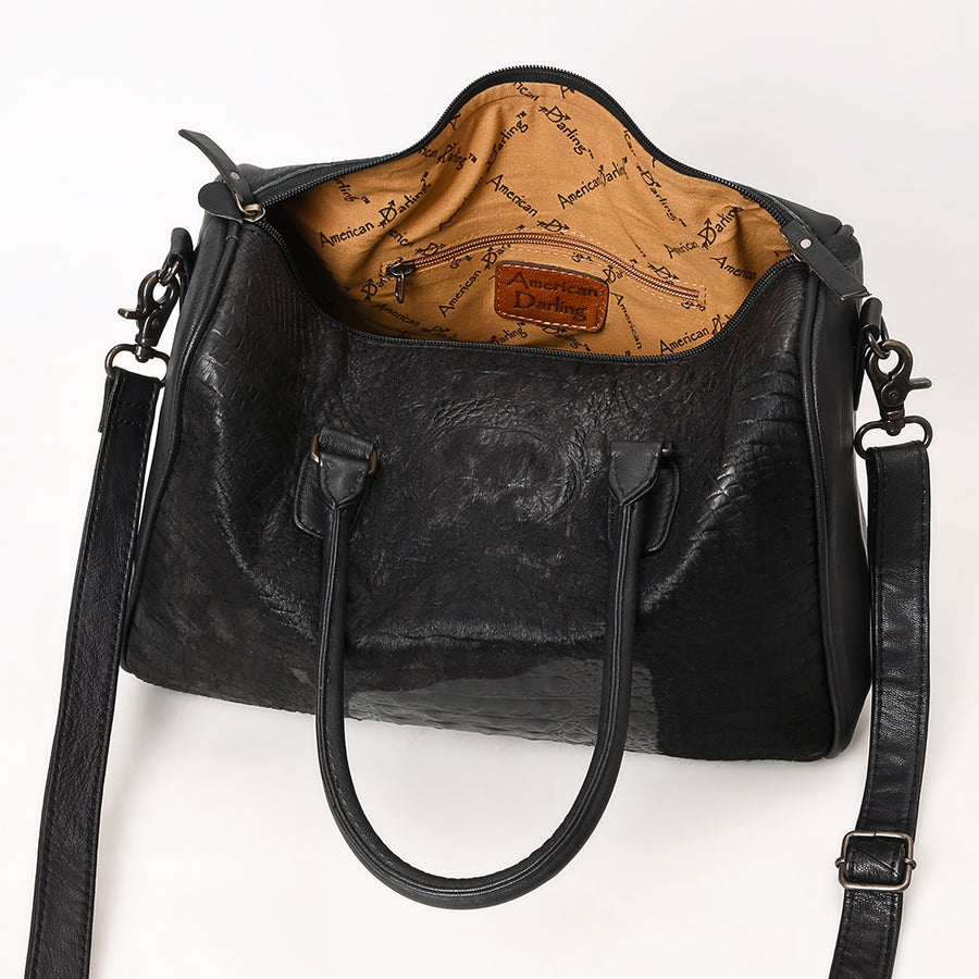 American Darling Western Leather Crocodile Embossed Speedy Bag | Premium Genuine Leather Travel Duffel Bag