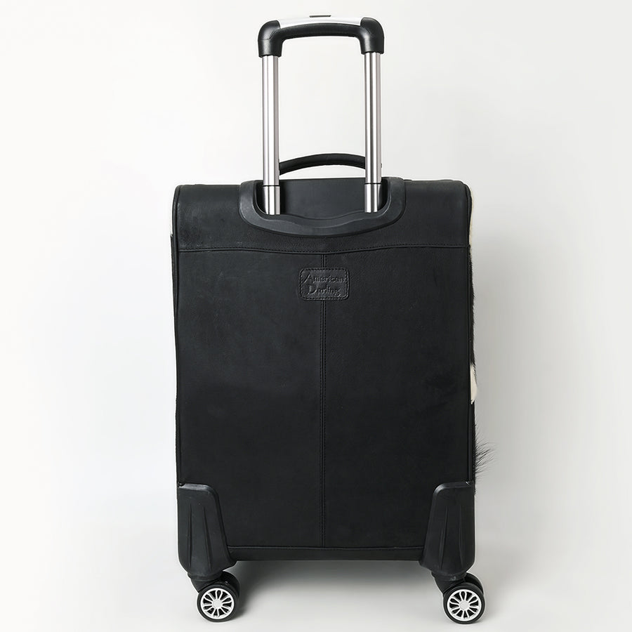 American Darling Travel Case Beautifully Hand Tooled Hair-On Genuine Leather Women Trolley bag