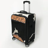 American Darling Travel Case Beautifully Hand Tooled Hair-On Genuine Leather women Trolley bag