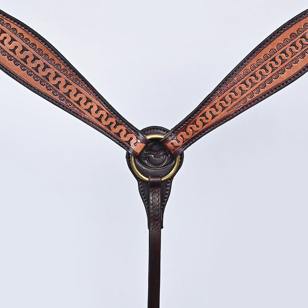 COMFYTACK Western Horse Headstall Breast Collar Set American Leather Tan