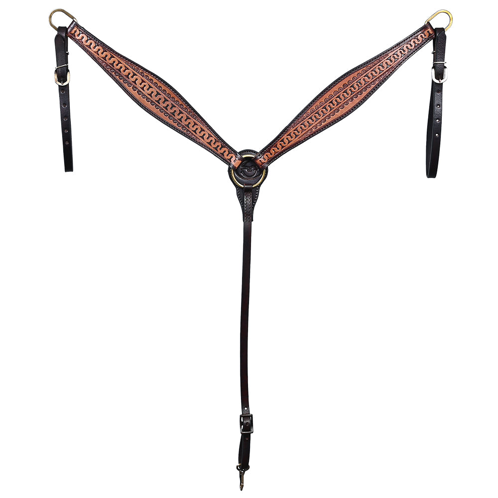 COMFYTACK Western Horse Headstall Breast Collar Set American Leather Tan