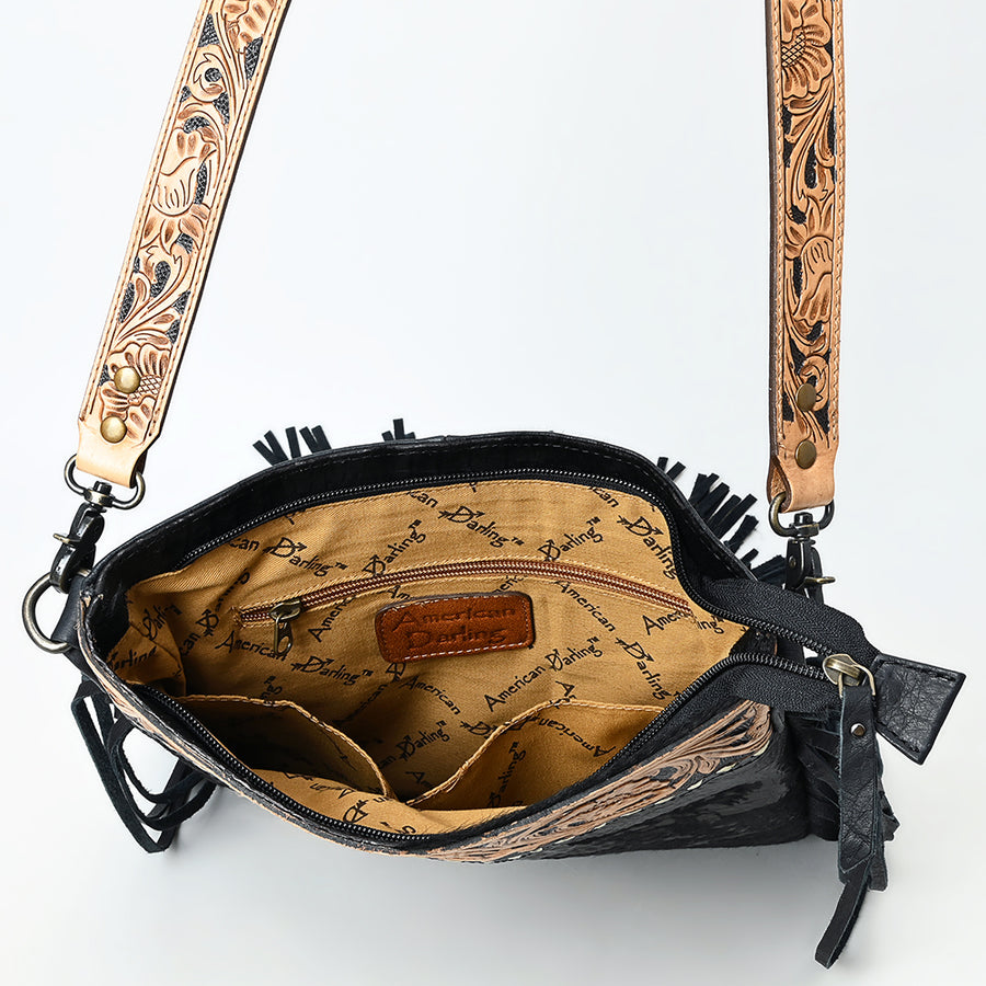 American Darling Large Crossbody Beautifully Hand Tooled Crocodile Embossed Leather Women Bag Western Handbag Purse Cute