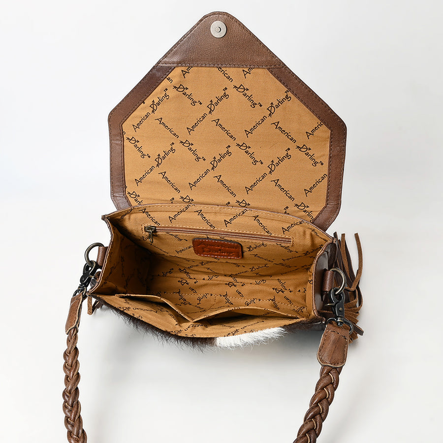 American Darling Envelope Hand Tooled Hair-On Genuine Leather Women Western Handbag | Bag for Purse