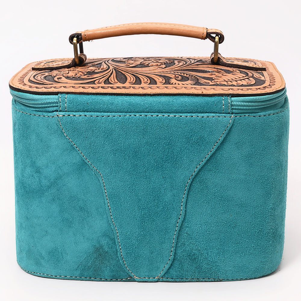 American Darling Jewelry Case Suede Hand Tooled Genuine Leather Women Bag Western Handbag Purse |