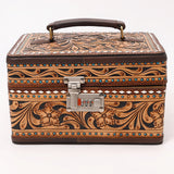 American Darling Jewelry Case Hand Tooled Genuine Leather Women Bag Western Handbag Purse | Organizer