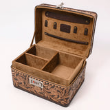 American Darling Jewelry Case Hand Tooled Genuine Leather Women Bag Western Handbag Purse | Organizer