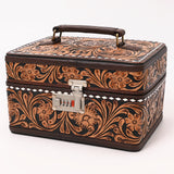 American Darling Jewelry Case Hand Tooled Genuine Leather Women Bag Western Handbag Purse | Organizer