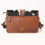 American Darling Hand Tooled Hair On Genuine Suede Leather Clutch Bag | Tooled Travel Jewelry Case