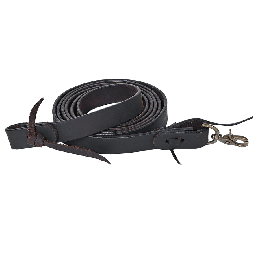 Hilason Western Horse Genuine Leather Single Reins Dark Brown 1" x 8' - Uhorse