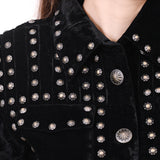 American Darling ADDR020 Denim Women shirt Jacket Dress Tunic Ladies Girl Top Black