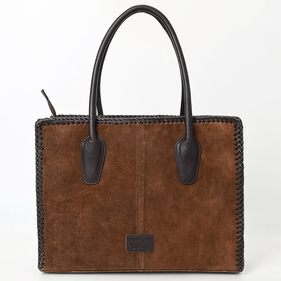 American Darling Tote Bag Western Genuine Leather Handcrafted Shoulder Purse with Boot Stitched Design and YKK Zipper