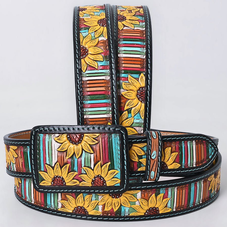 AMERICAN DARLING Beautifully Hand Tooled American Leather Unisex Belt - Uhorse