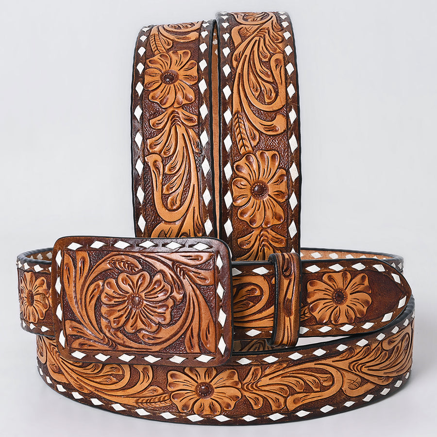 AMERICAN DARLING Beautifully Hand Tooled American Leather Unisex Belt - Uhorse