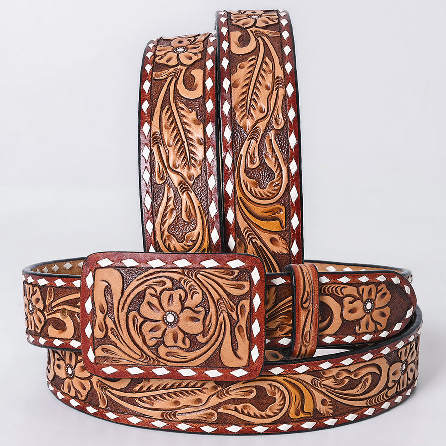 AMERICAN DARLING Beautifully Hand Tooled American Leather Unisex Belt - Uhorse