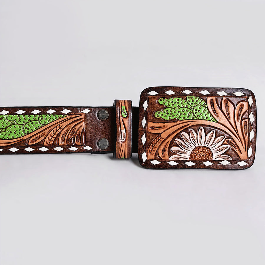 American Darling Beautifully Hand tooled Leather Unisex Belt| Western Belt | Handcrafted