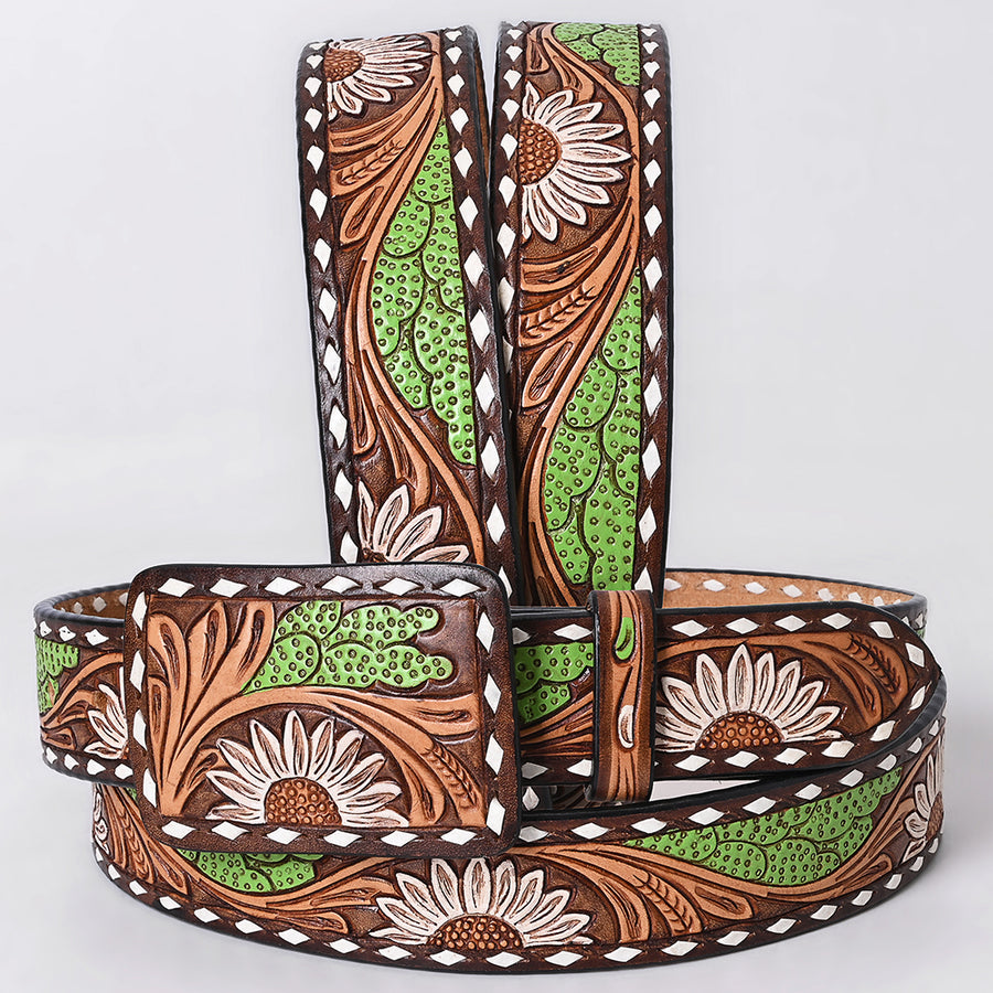 AMERICAN DARLING Beautifully Hand Tooled American Leather Unisex Belt - Uhorse