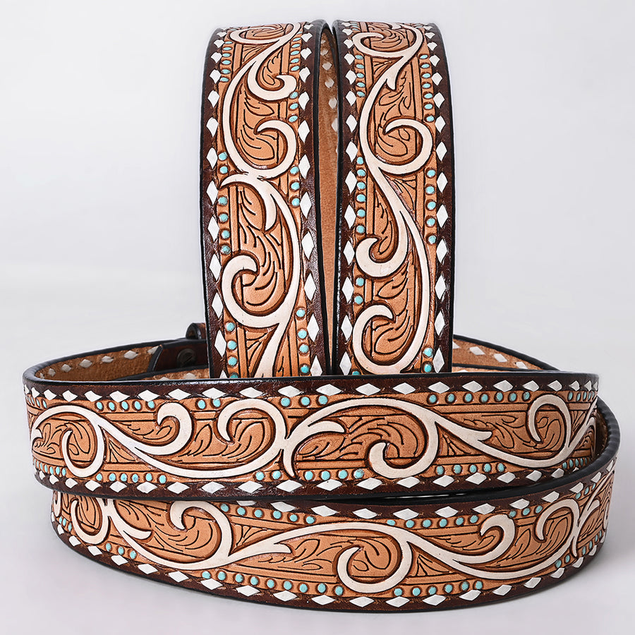American Darling Beautifully Hand tooled Leather Unisex Belt| Western Belt | Handcrafted
