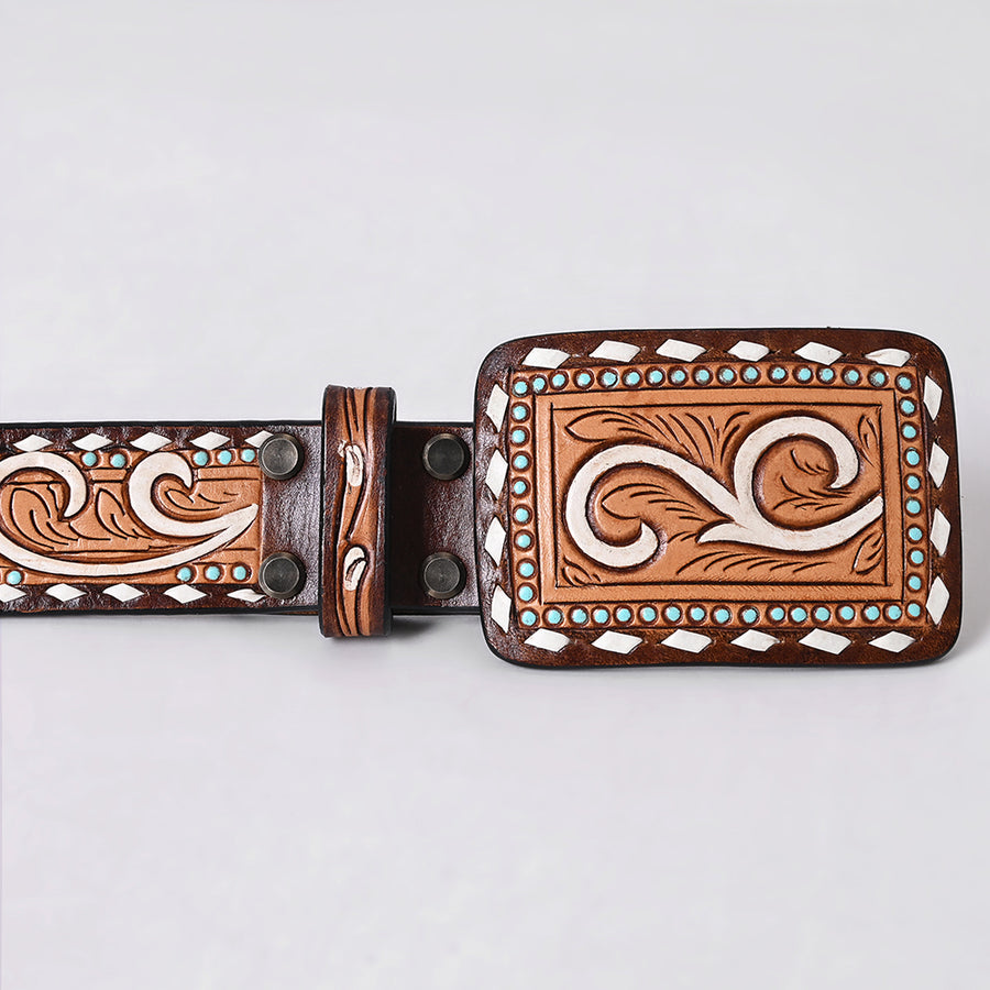 American Darling Beautifully Hand tooled Leather Unisex Belt| Western Belt | Handcrafted
