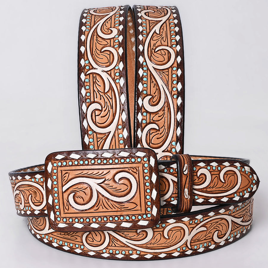 AMERICAN DARLING Beautifully Hand Tooled American Leather Unisex Belt - Uhorse
