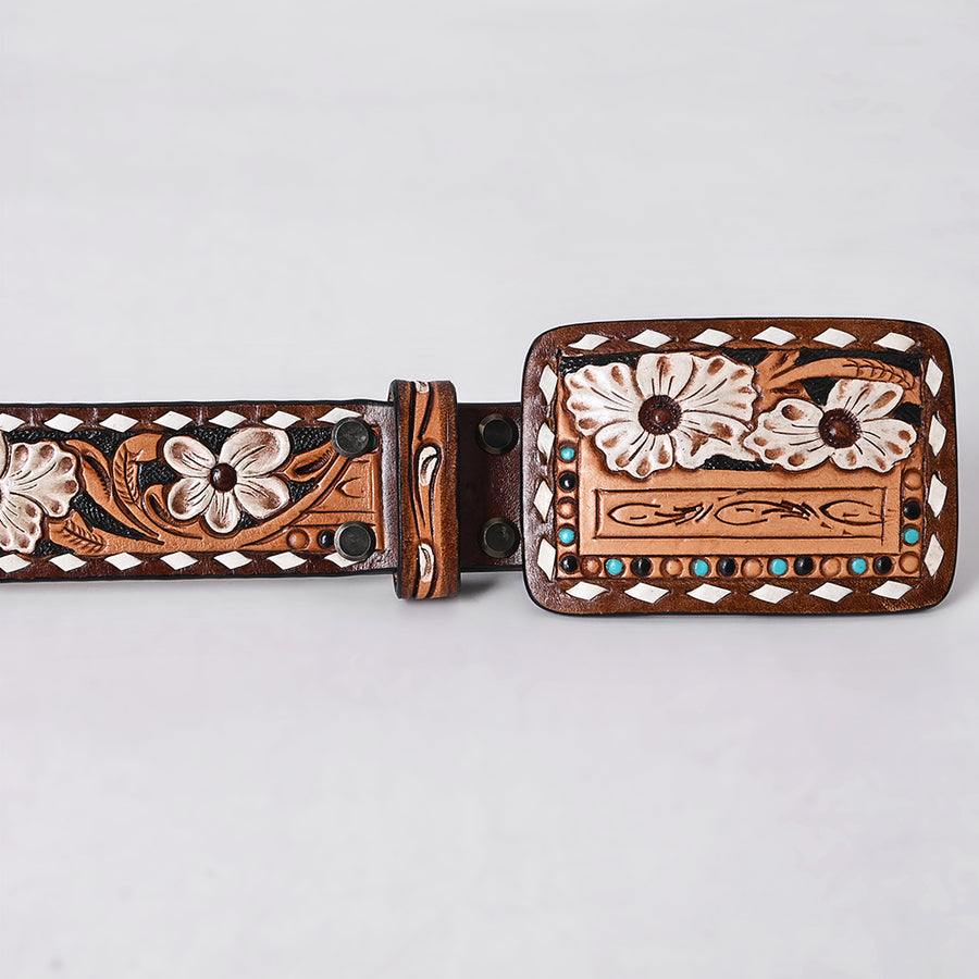 American Darling Beautifully Hand tooled Leather Unisex Belt| Western Belt | Handcrafted