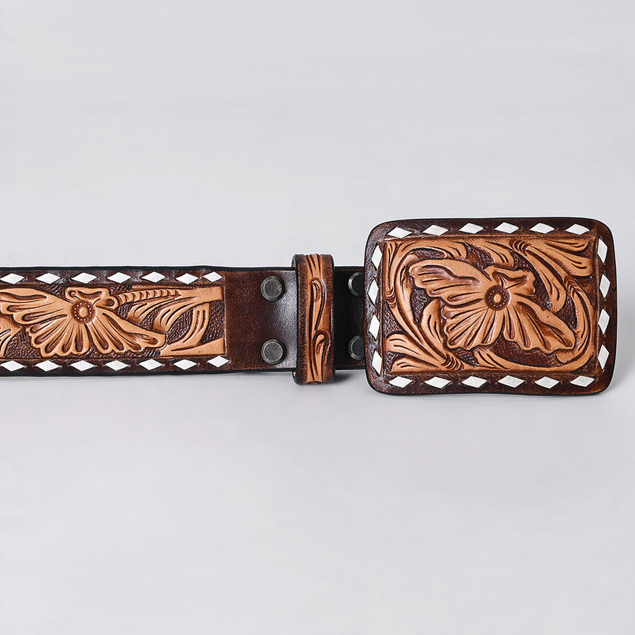 American Darling Beautifully Hand tooled Leather Unisex Belt| Western Belt | Handcrafted