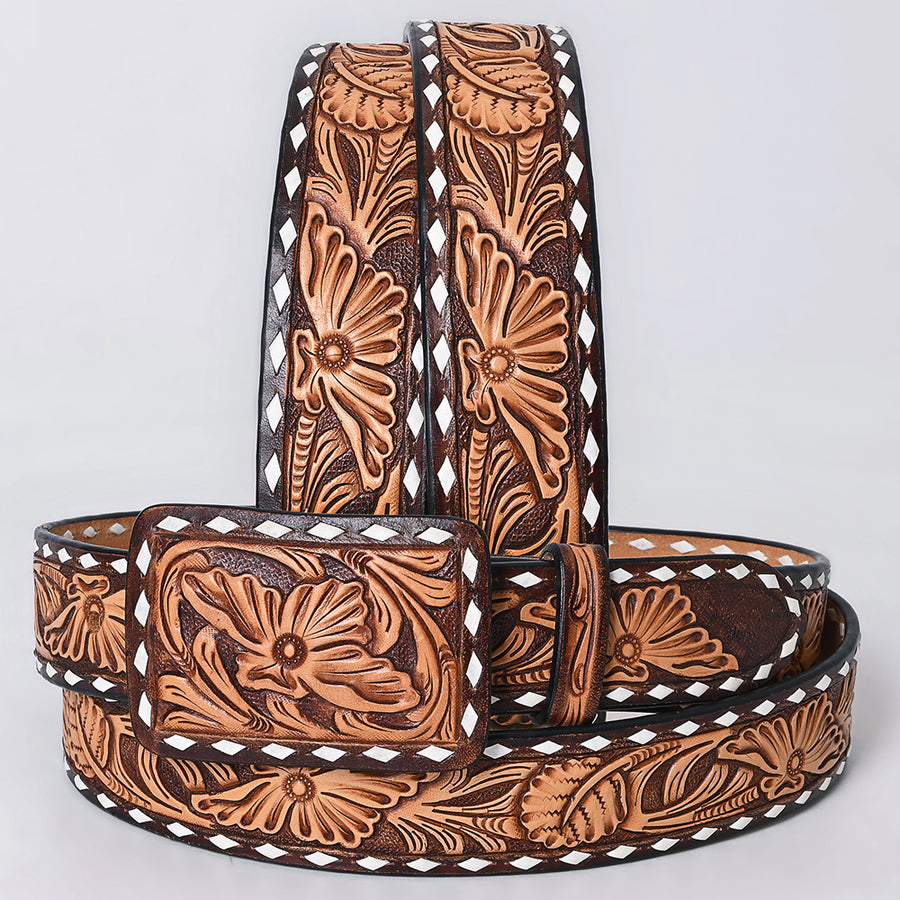 AMERICAN DARLING Beautifully Hand Tooled American Leather Unisex Belt - Uhorse