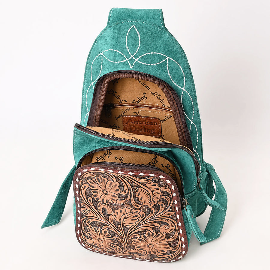 American Darling Sling Hand Tooled Genuine Leather Suede bag | Fanny Pack for Women
