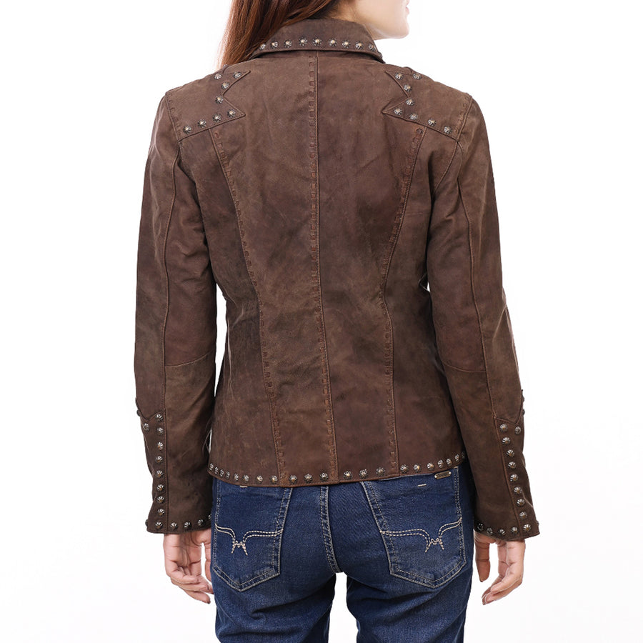 American Darling Genuine Vintage leather Women Blazer dress Shirt jacket ladies Girl| | for