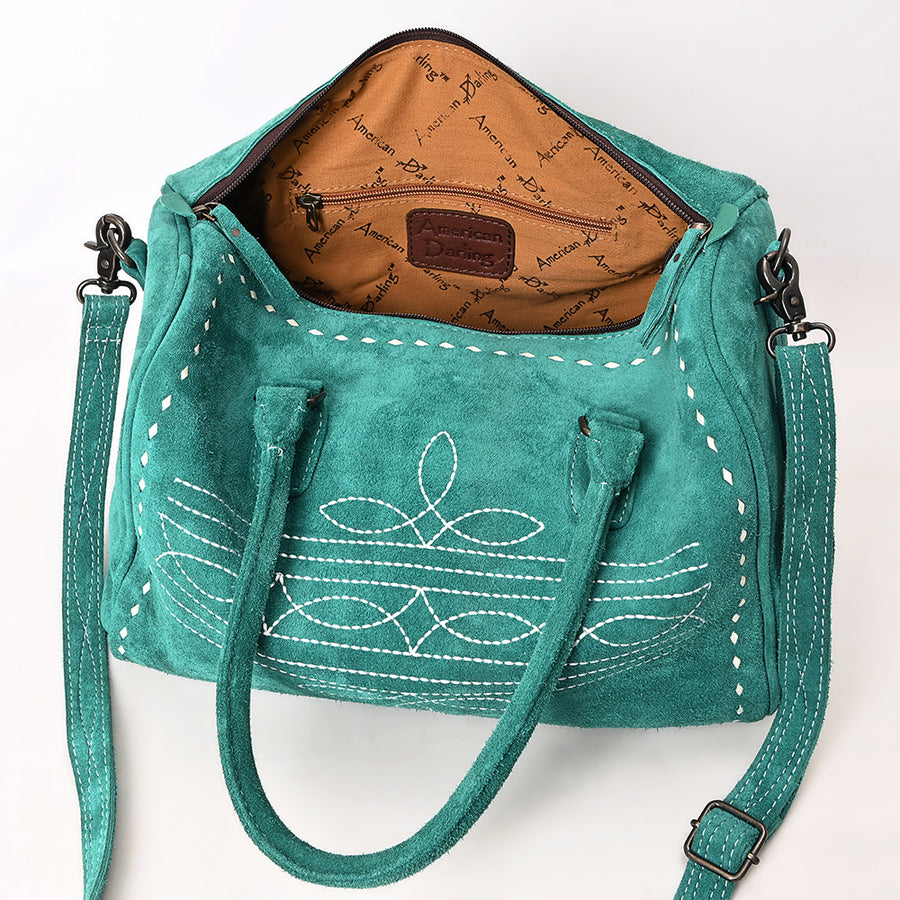 American Darling Duffel Genuine Suede Leather women's bag, western handbag, purse| handbag | Hand tooled purse