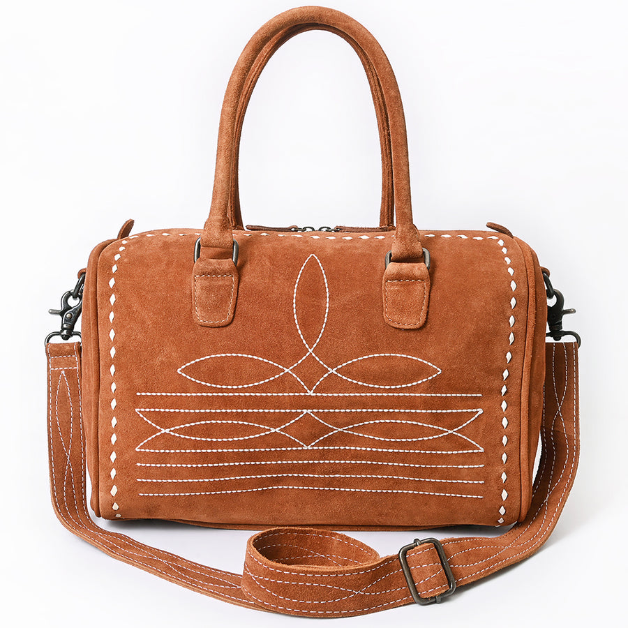 American Darling Duffel Genuine Suede Leather women's bag, western handbag, purse| handbag | Hand tooled purse