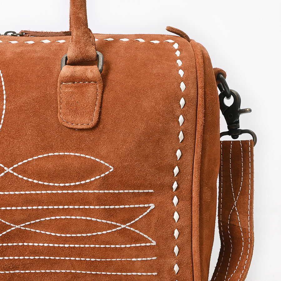 American Darling Duffel Genuine Suede Leather women's bag, western handbag, purse| handbag | Hand tooled purse