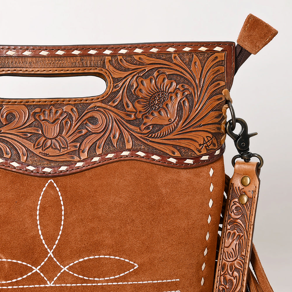 American Darling Crossbody Hand Tooled Genuine Suede Leather Women Bag Western Handbag Purse