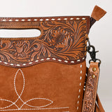 American Darling Crossbody Hand Tooled Genuine Suede Leather Women Bag Western Handbag Purse
