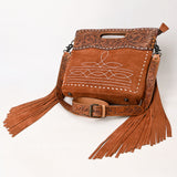 American Darling Crossbody Hand Tooled Genuine Suede Leather Women Bag Western Handbag Purse