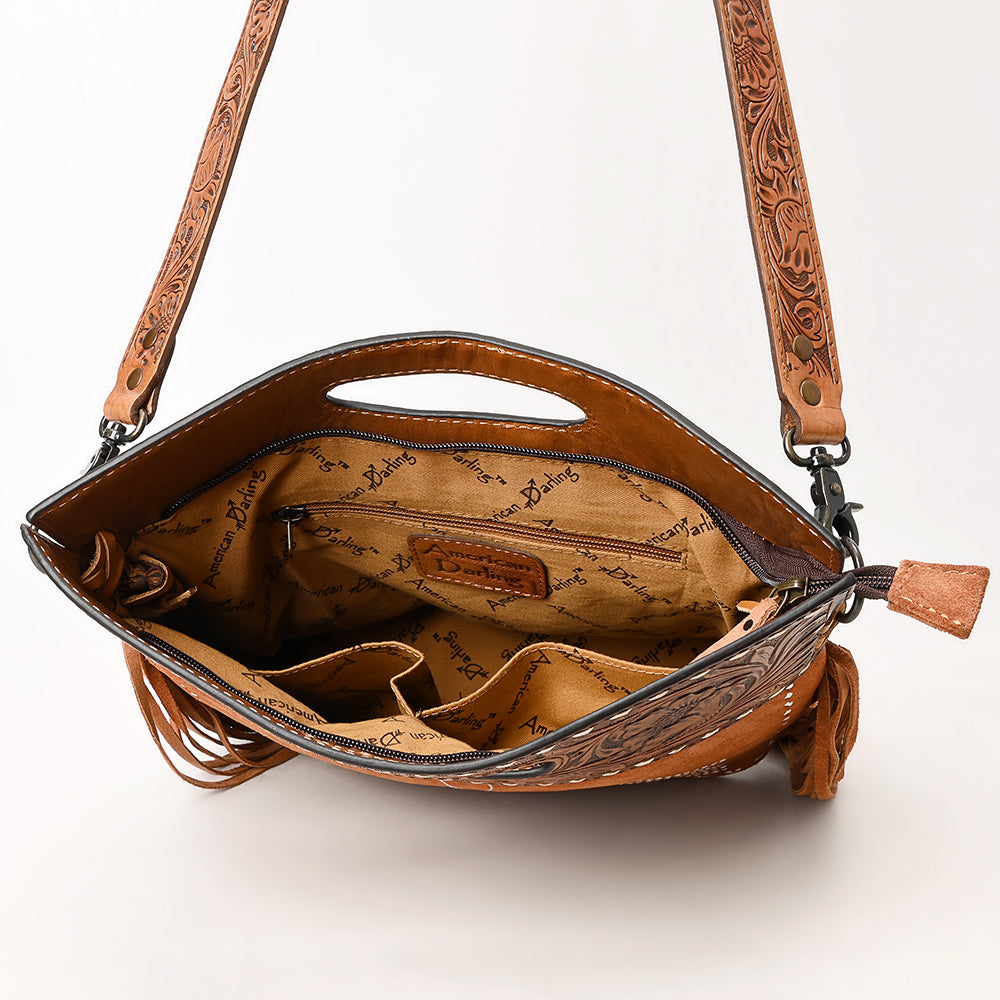 American Darling Crossbody Hand Tooled Genuine Suede Leather Women Bag Western Handbag Purse