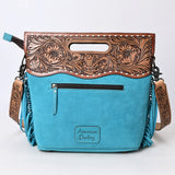 American Darling Crossbody Hand Tooled Genuine Suede Leather Women Bag Western Handbag Purse