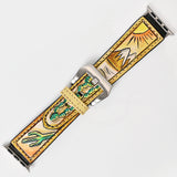 American Darling I watch Strap Genuine Leather With Beautiful Cactus Hand Painted Smart
