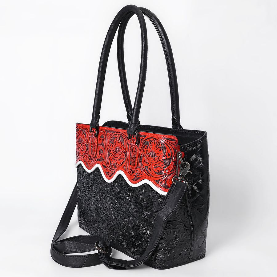 American Darling Western Hand Tooled Leather Tote Bag – Premium Floral Carved Genuine Leather, Spacious Everyday Tote with YKK Zipper & Durable Construction